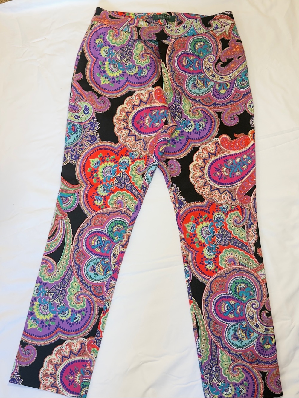Women’s Lauren Ralph Lauren Green Label Petite Paisley Print Trousers
